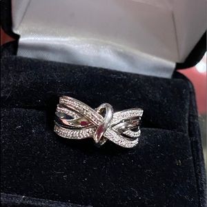 Kay jewelers sterling silver and diamond ring new